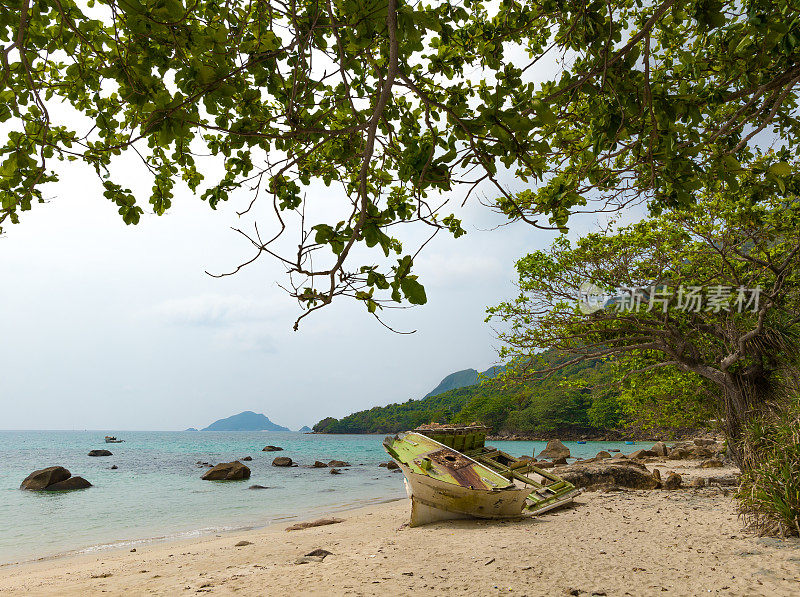 未被破坏的美丽海滩在Con Dao, Con Son岛，巴里亚头省